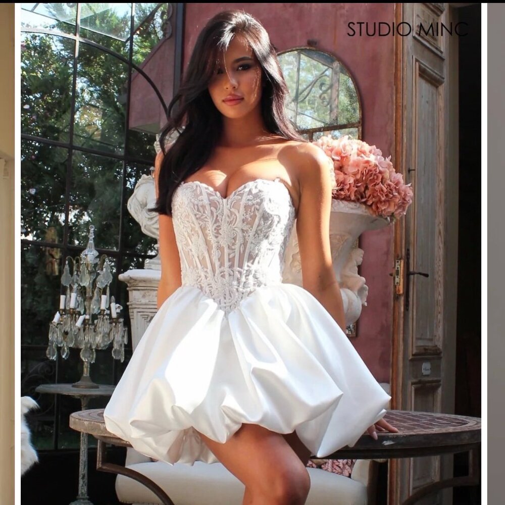 White Bridal Mini Dress